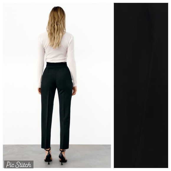 NWT. Zara Black High Waisted Pants. Size S. - Picture 2 of 11